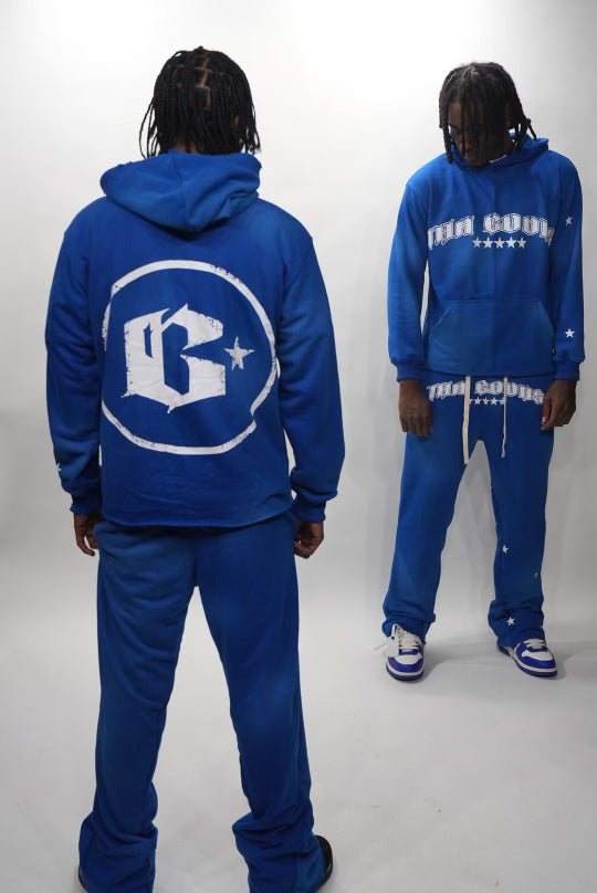 Blue Sun Washed Flare Sweatpants