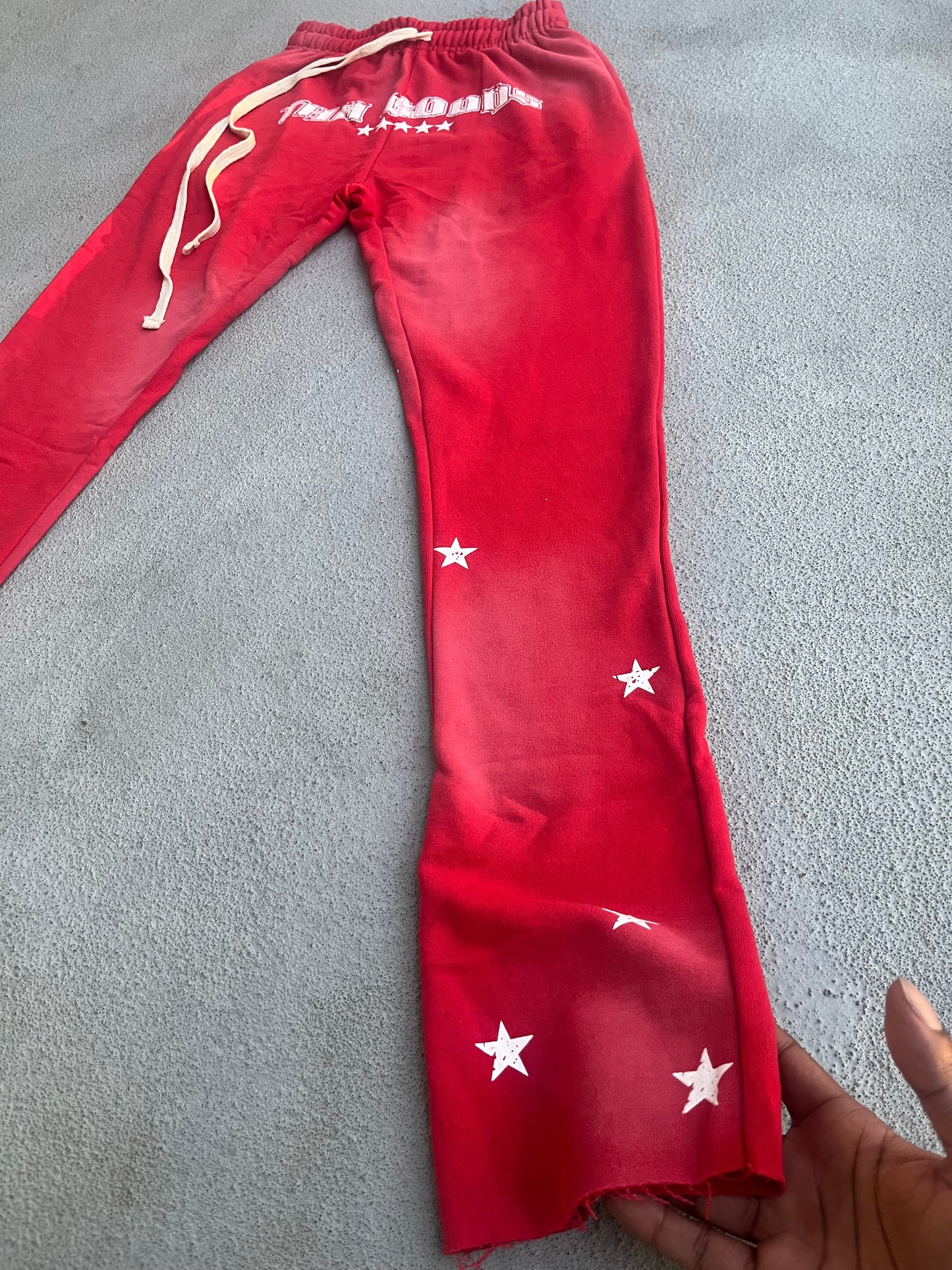 Red Sun Washed Flare Sweatpants