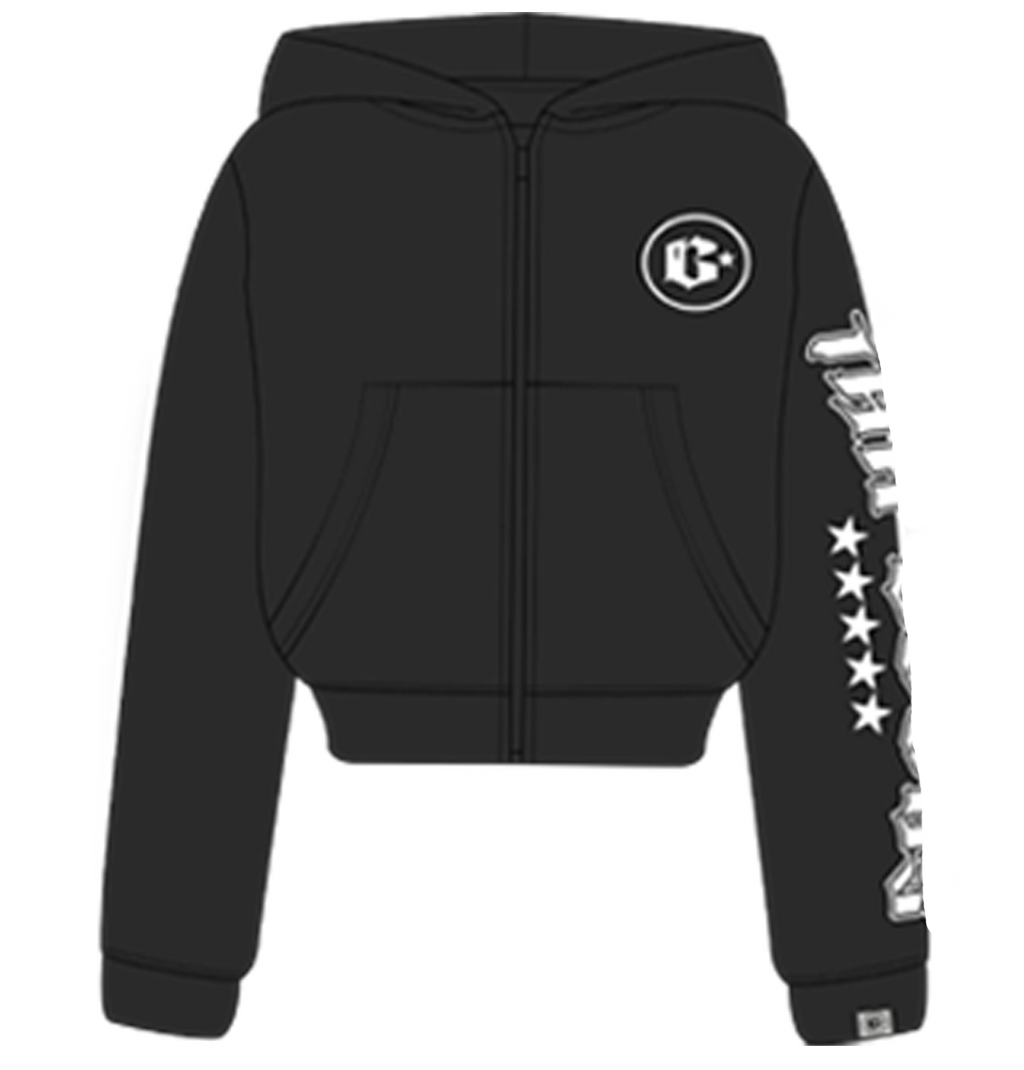 Female Crop Basic Logo Zip up