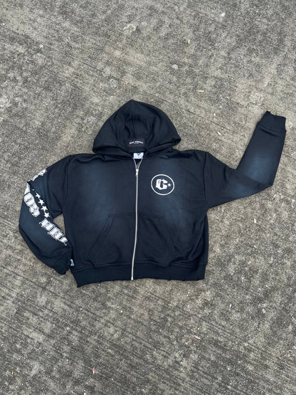Black Sun Fade Zip Up