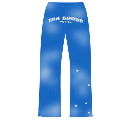 Blue Sun Washed Flare Sweatpants