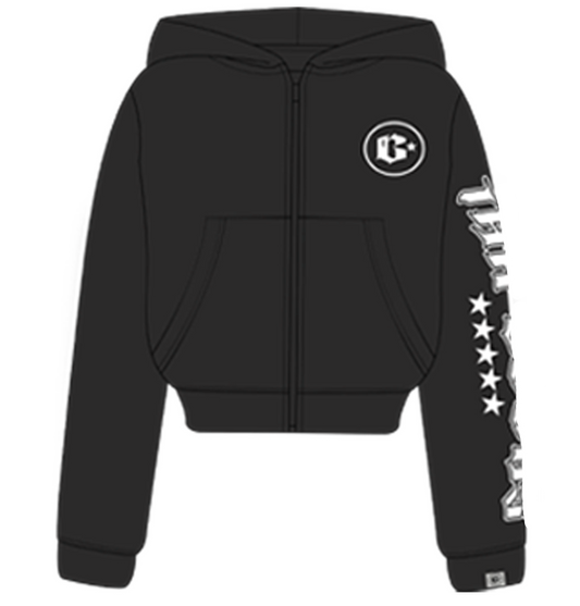 Female Crop Basic Logo Zip up