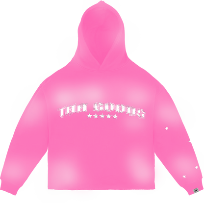 Pink Sun Washed Cropped Hoodie