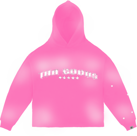 Pink Sun Washed Cropped Hoodie