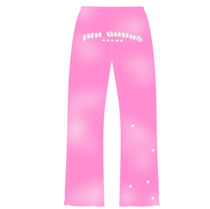 Pink Sun Washed Flare Sweatpants