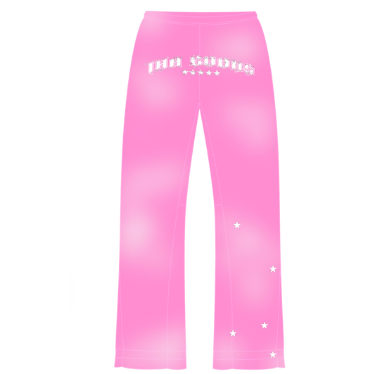 Pink Sun Washed Flare Sweatpants