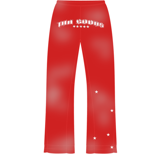 Red Sun Washed Flare Sweatpants