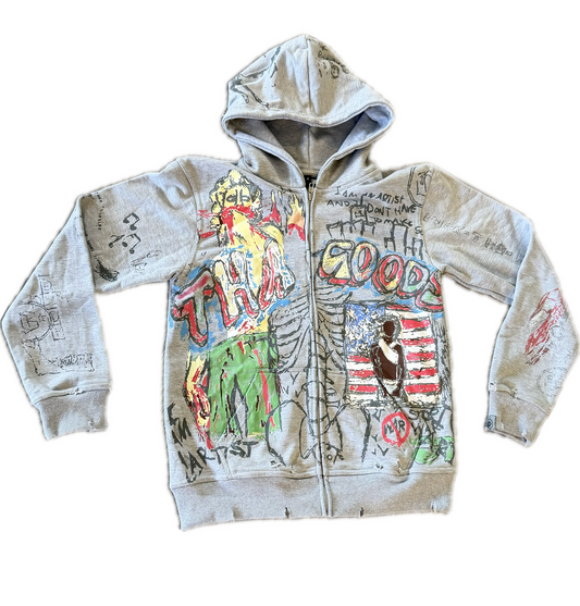 Graffiti Zip Up [GREY]