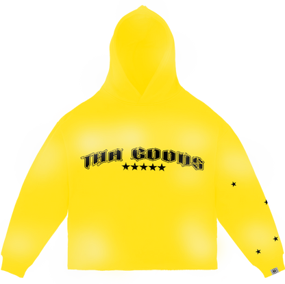Yellow Sun Washed Cropped Hoodie